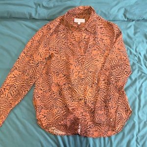 Philosophy Tiger Print Blouse US Women’s Size S Burnt Orange